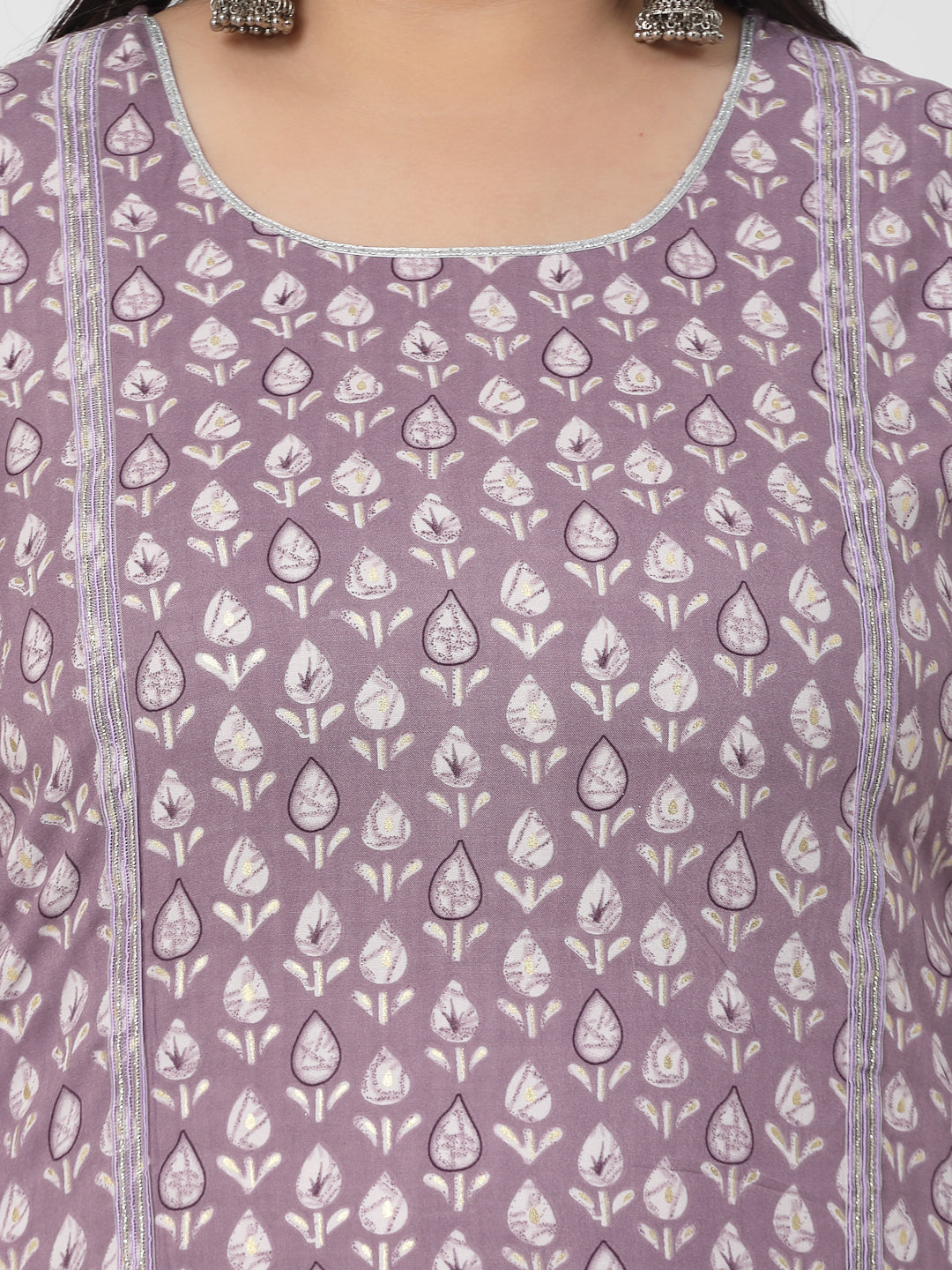 Women Plus Size Lilac Printed Kurta - Kashyap Global Lifestyles LLP