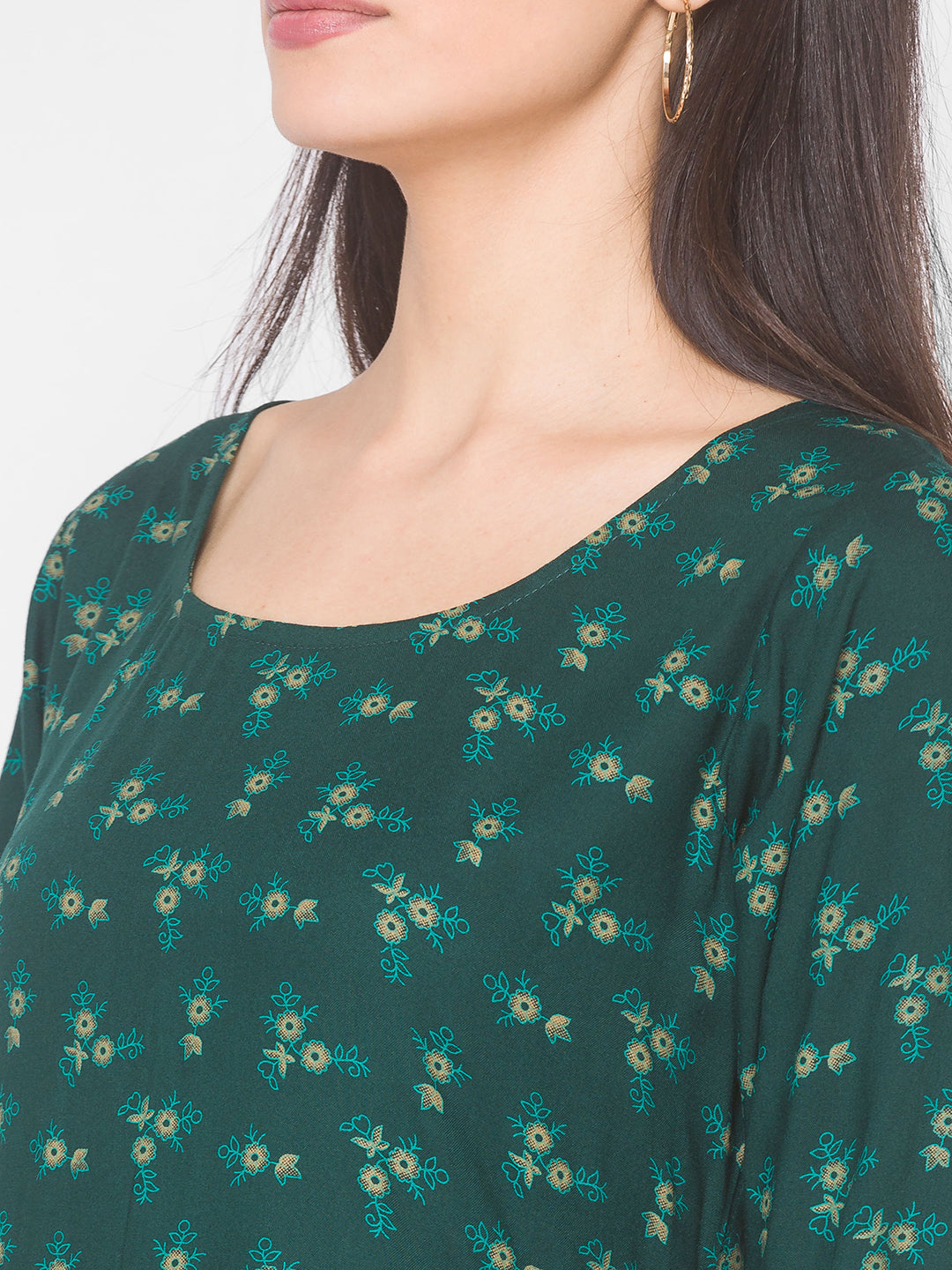 Women Green Floral Anarkali Kurta - Kashyap Global Lifestyles LLP