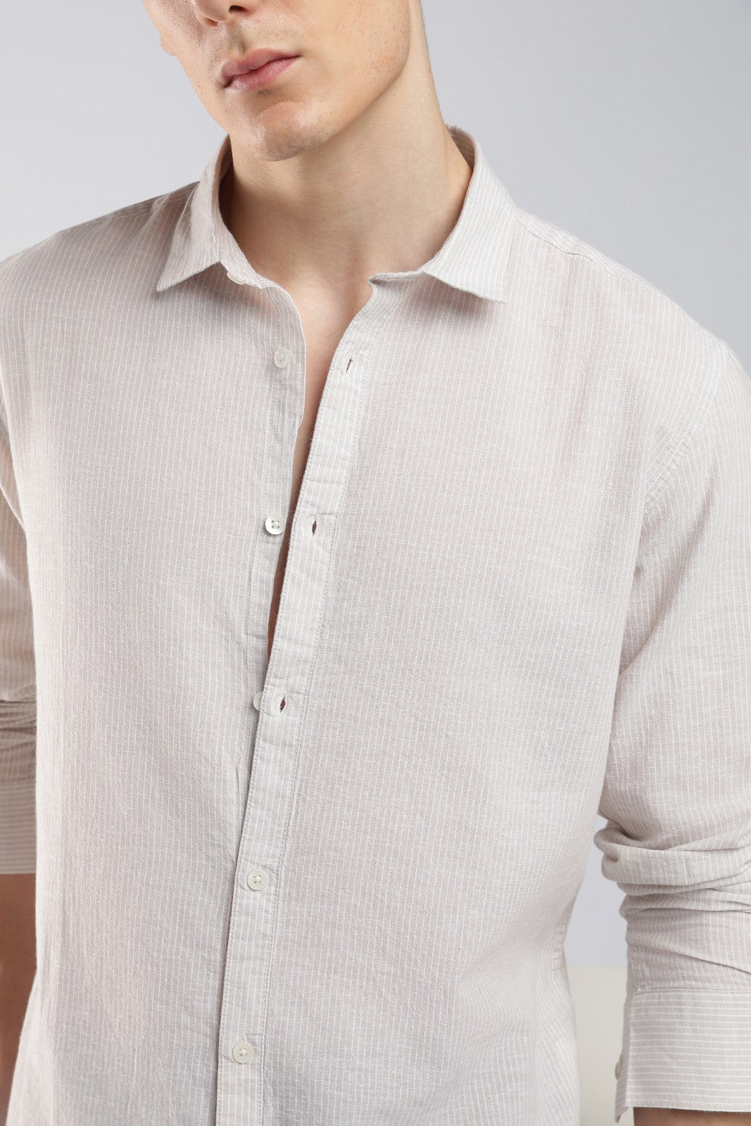 Oatmeal Linen Blend Shirt