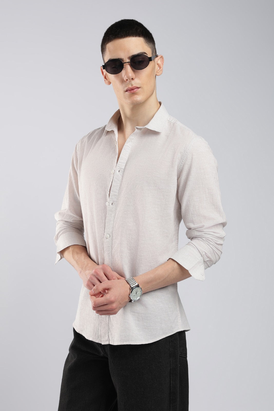 Oatmeal Linen Blend Shirt