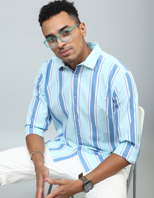 Men Multi Vertical Striped Cotton Casual Shirt - Kashyap Global Lifestyles LLP