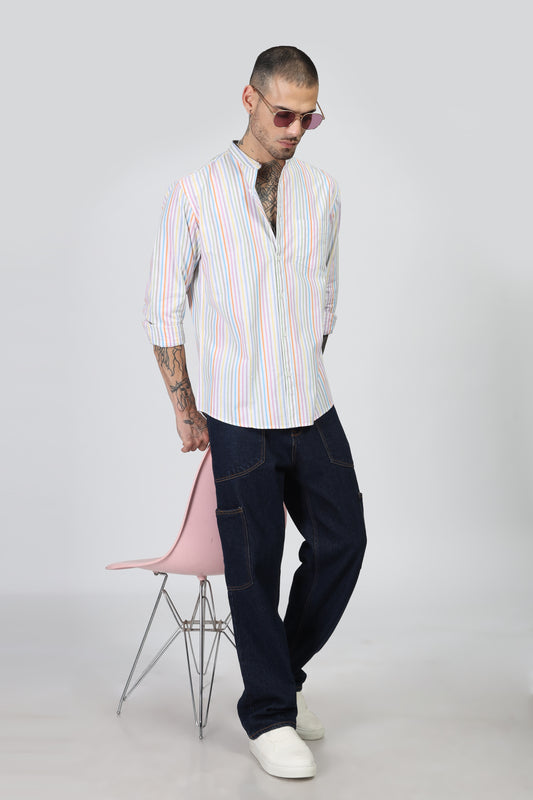 Uri Multicolor Rainbow Stripe Shirt