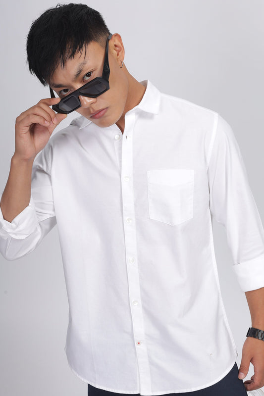 Uri Classic White Oxford Solid Shirt