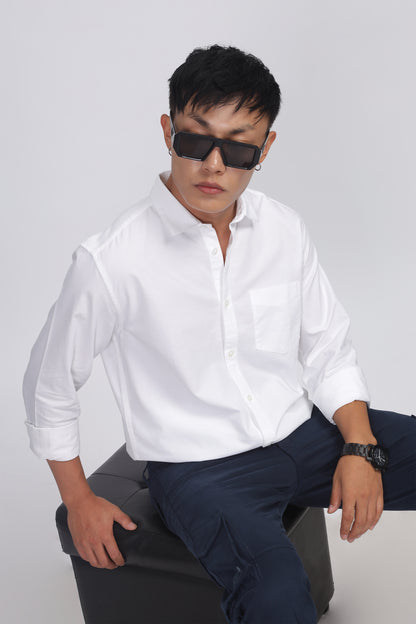 Uri Classic White Oxford Solid Shirt
