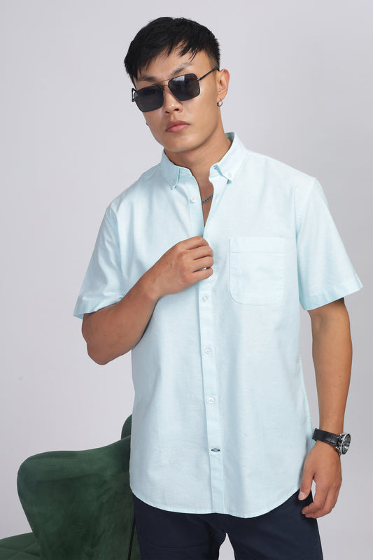 Uri Turquoise Button Down Oxford Shirt