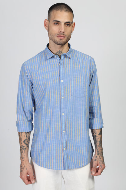 Uri Blue Stripe Full Sleeve Shirt