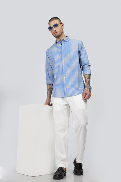 Uri Blue Stripe Full Sleeve Shirt