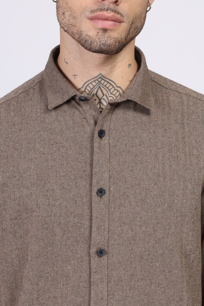 Uri Herringbone Regular Fit Casual Shirt