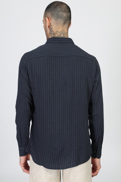 Uri Navy Stripe Full Sleeve Shirt