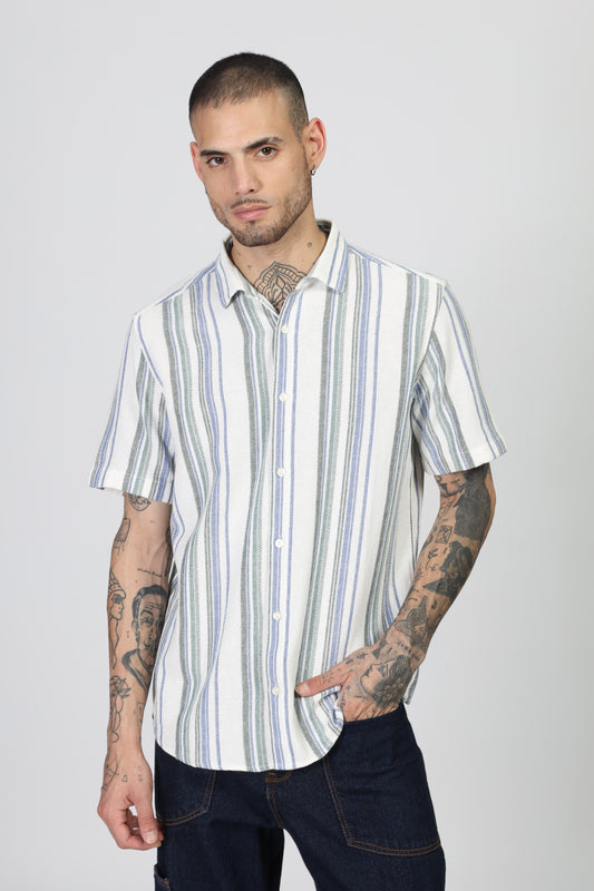 Uri Multicolor Matte Weave Half Sleeve Shirt - Kashyap Global Lifestyles LLP
