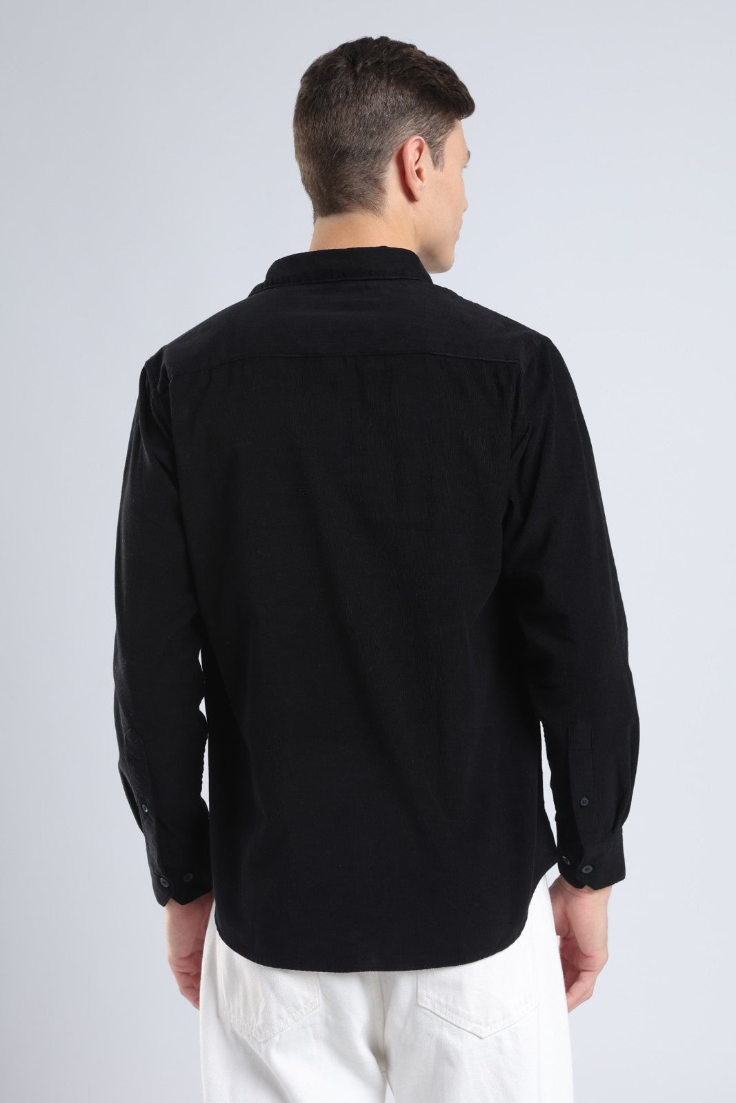 Black Corduroy Full Sleeve Shirt