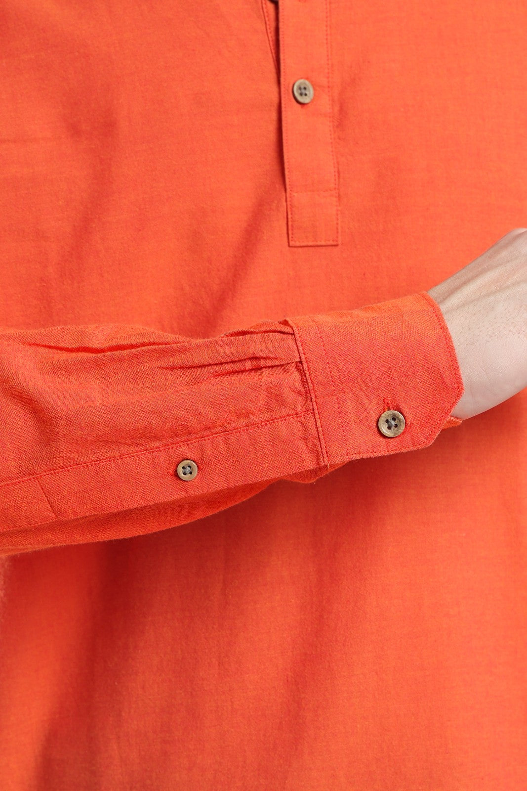 Burnt Orange Cotton Short Kurta