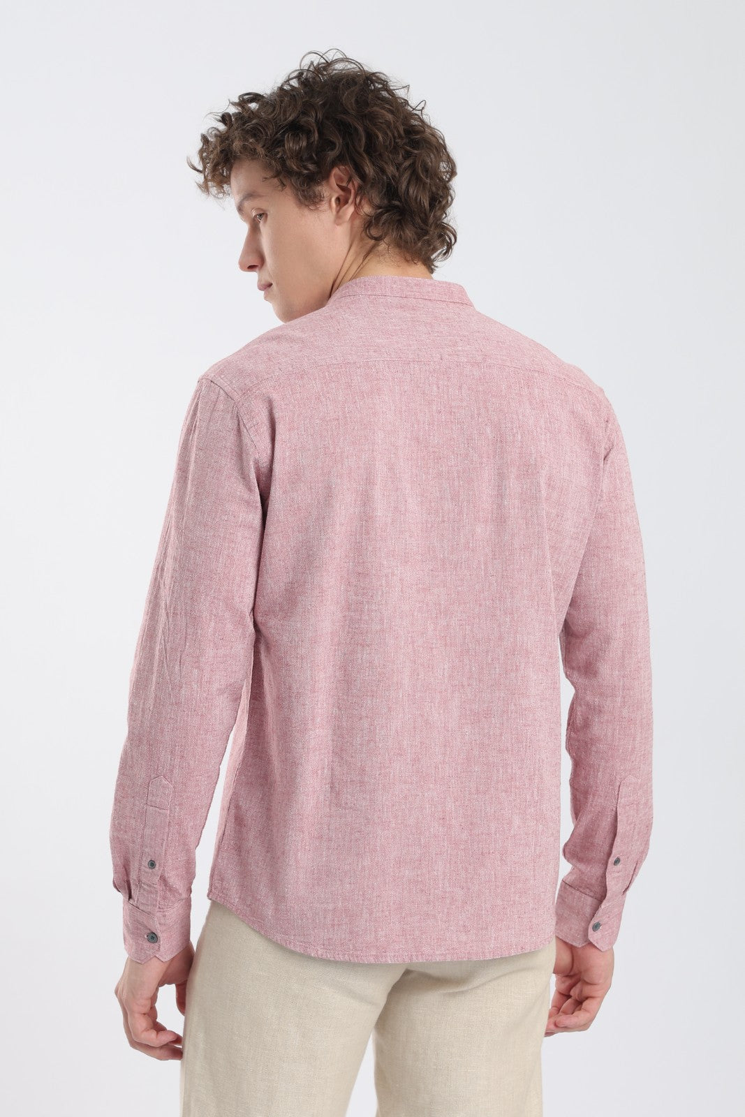 Raspberry Linen Blend Short Kurta