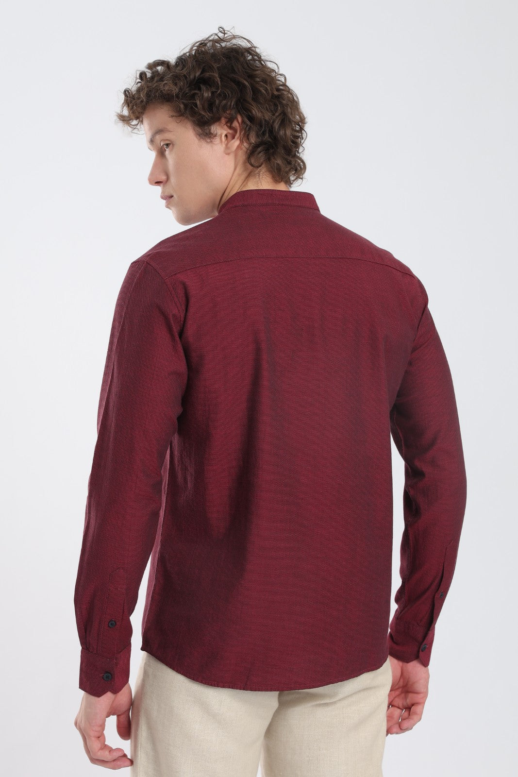 Wine Textured Short Kurta