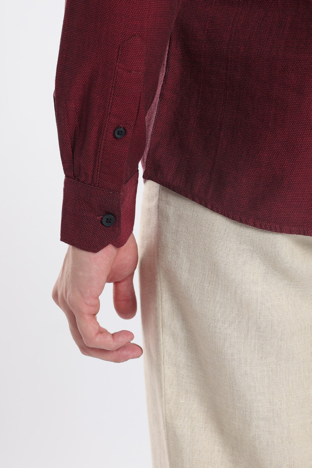 Wine Textured Short Kurta