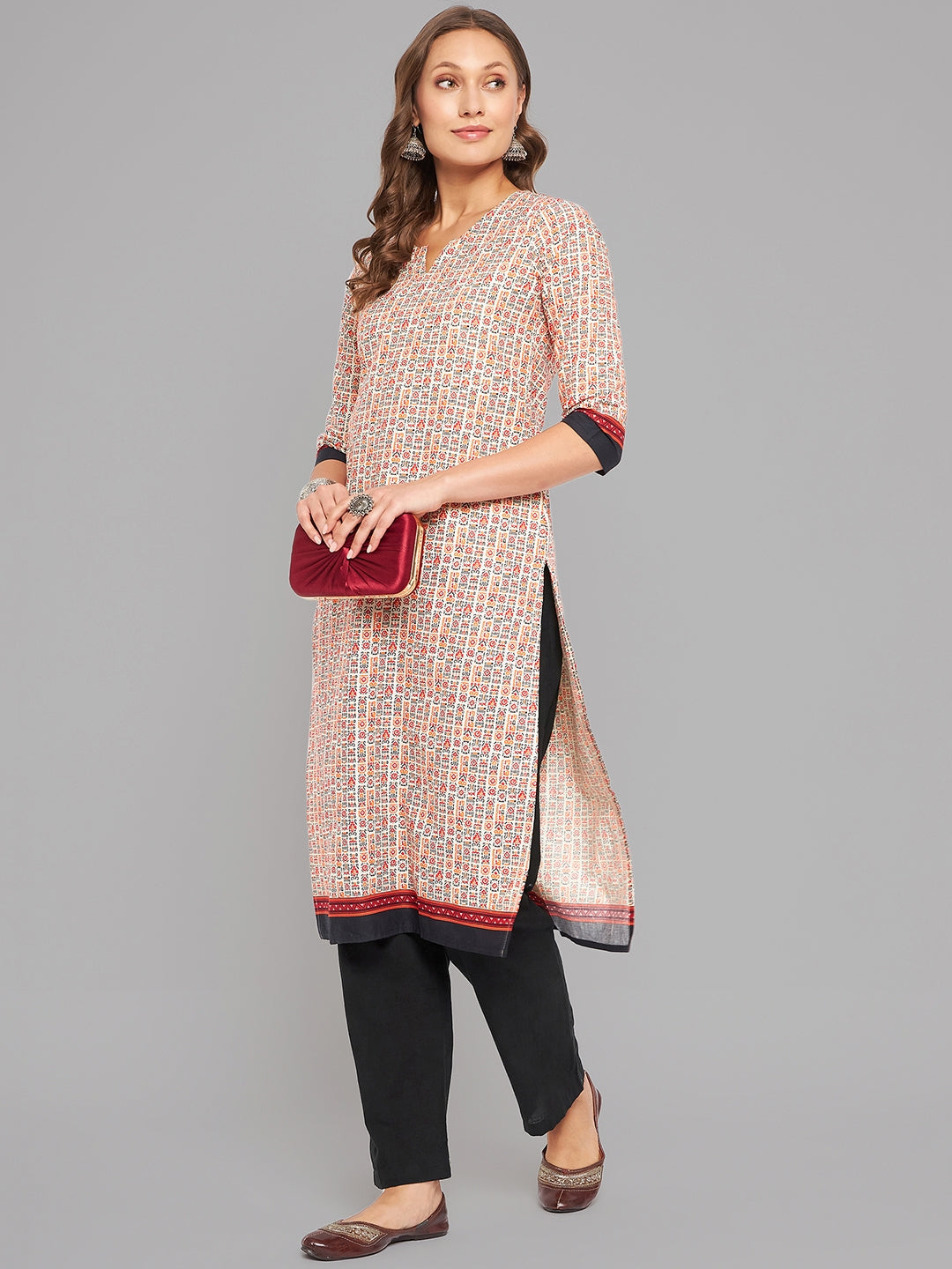 Women Multicolor Printed Straight Kurta - Kashyap Global Lifestyles LLP