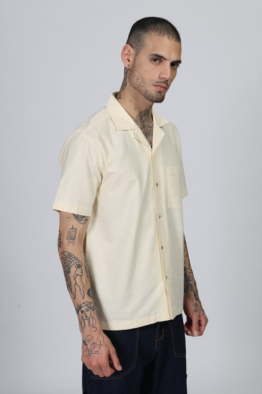 Uri Cuban Collar Yellow Oxford Shirt - Kashyap Global Lifestyles LLP