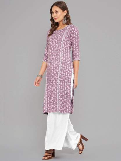 Women Lilac Printed Kurta - Kashyap Global Lifestyles LLP