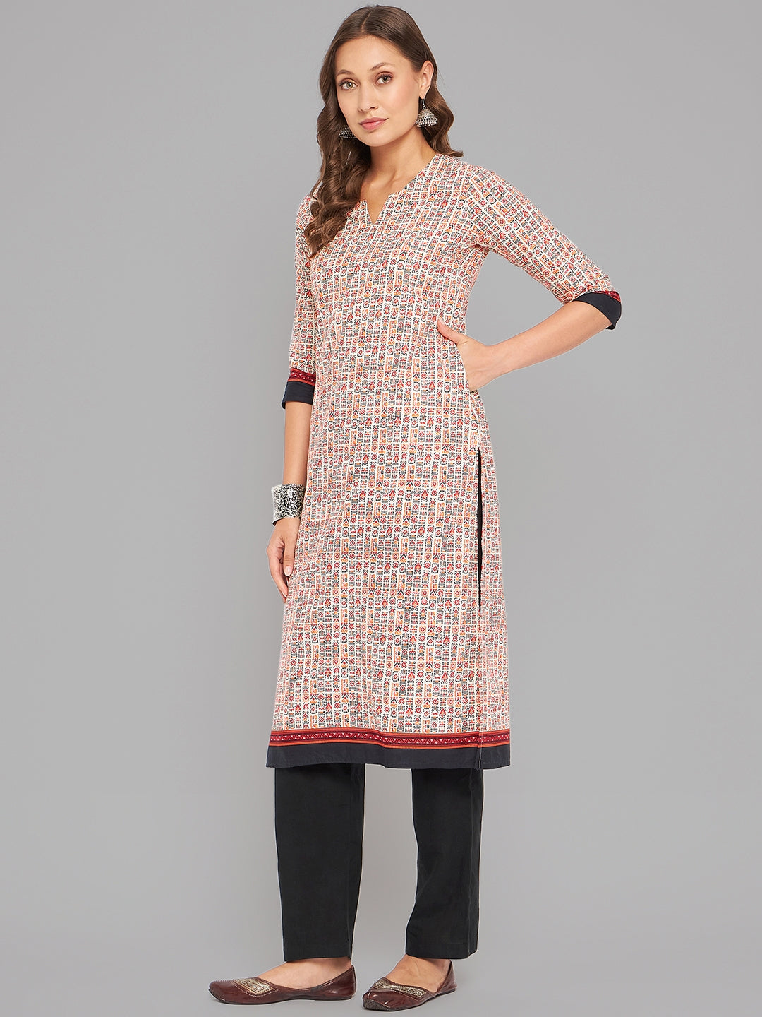Women Multicolor Printed Straight Kurta - Kashyap Global Lifestyles LLP