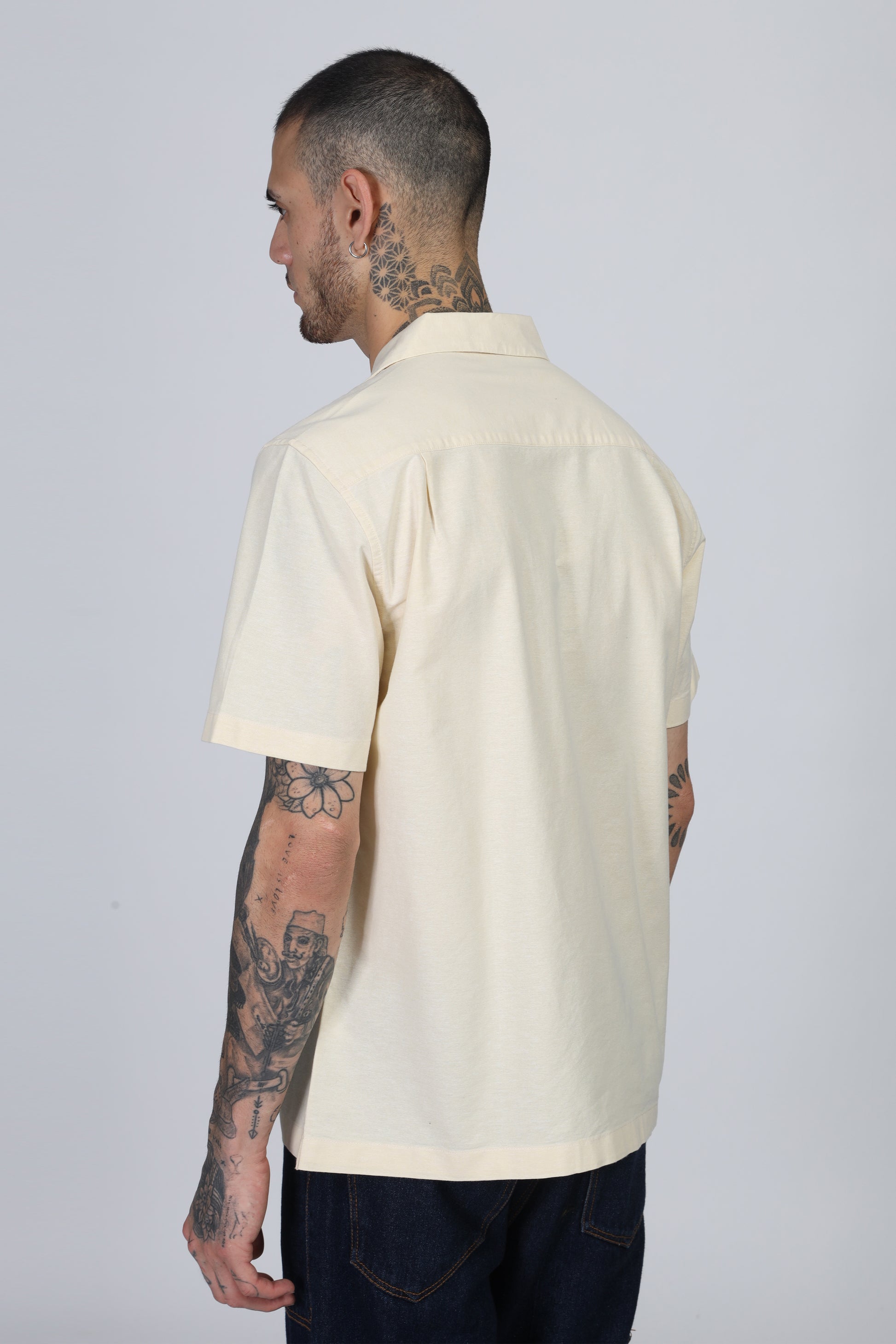 Uri Cuban Collar Yellow Oxford Shirt - Kashyap Global Lifestyles LLP