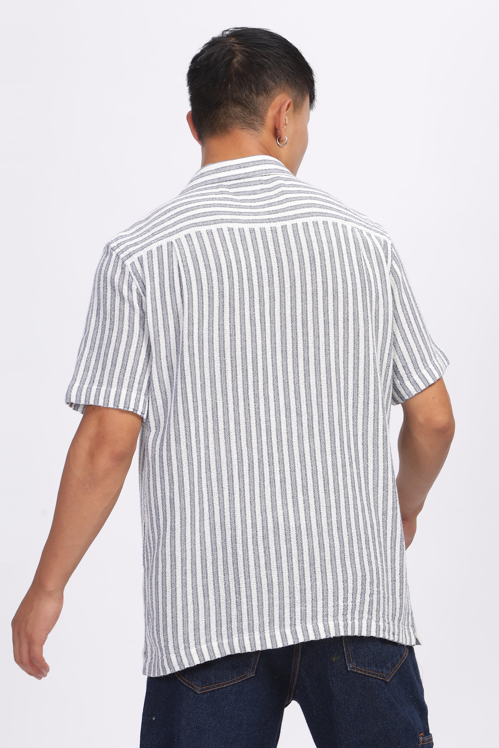 Uri Striped Matte Weave Resort Shirt - Kashyap Global Lifestyles LLP