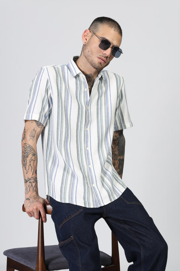 Uri Multicolor Matte Weave Half Sleeve Shirt