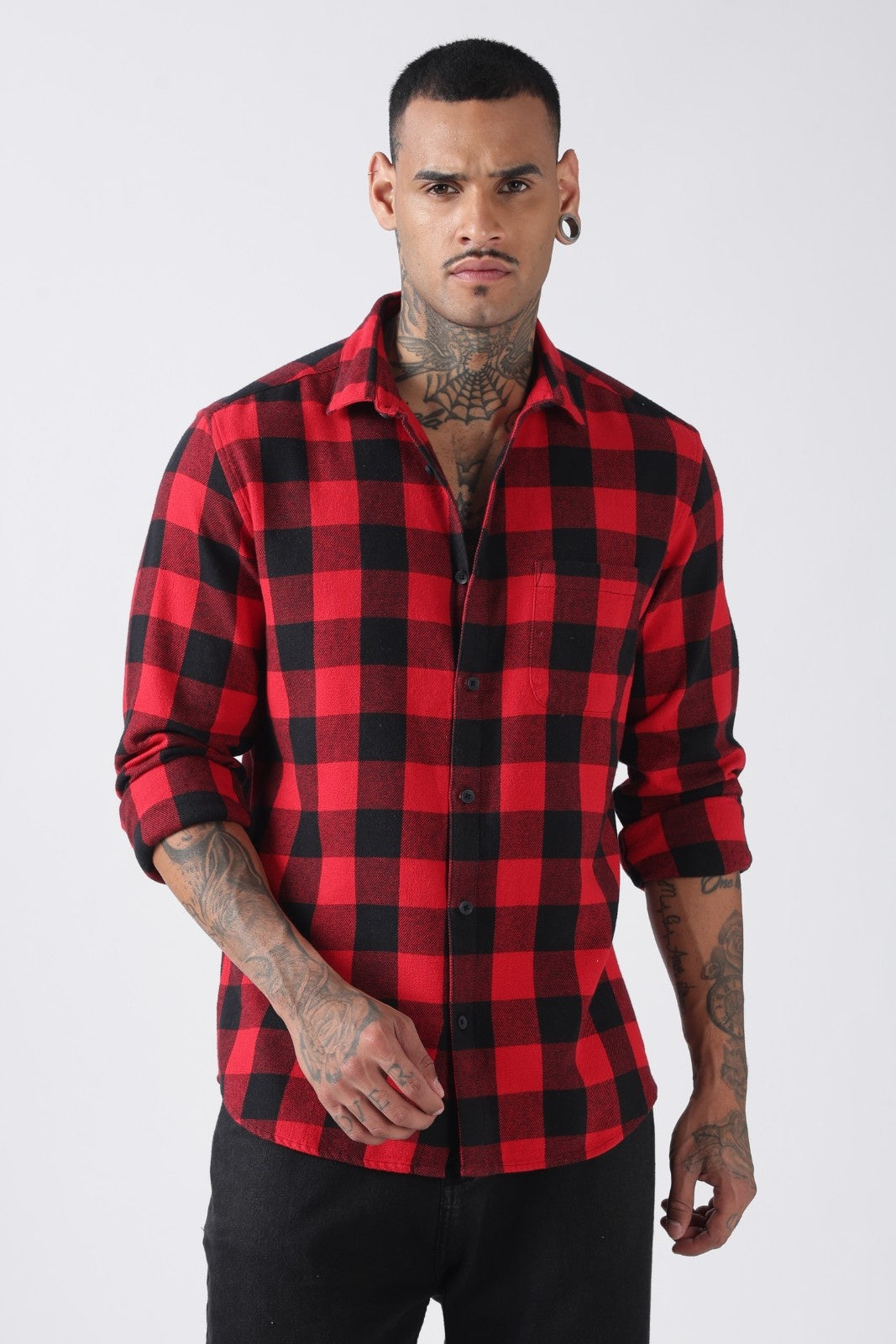 Red & Black Buffalo Check Casual Shirt