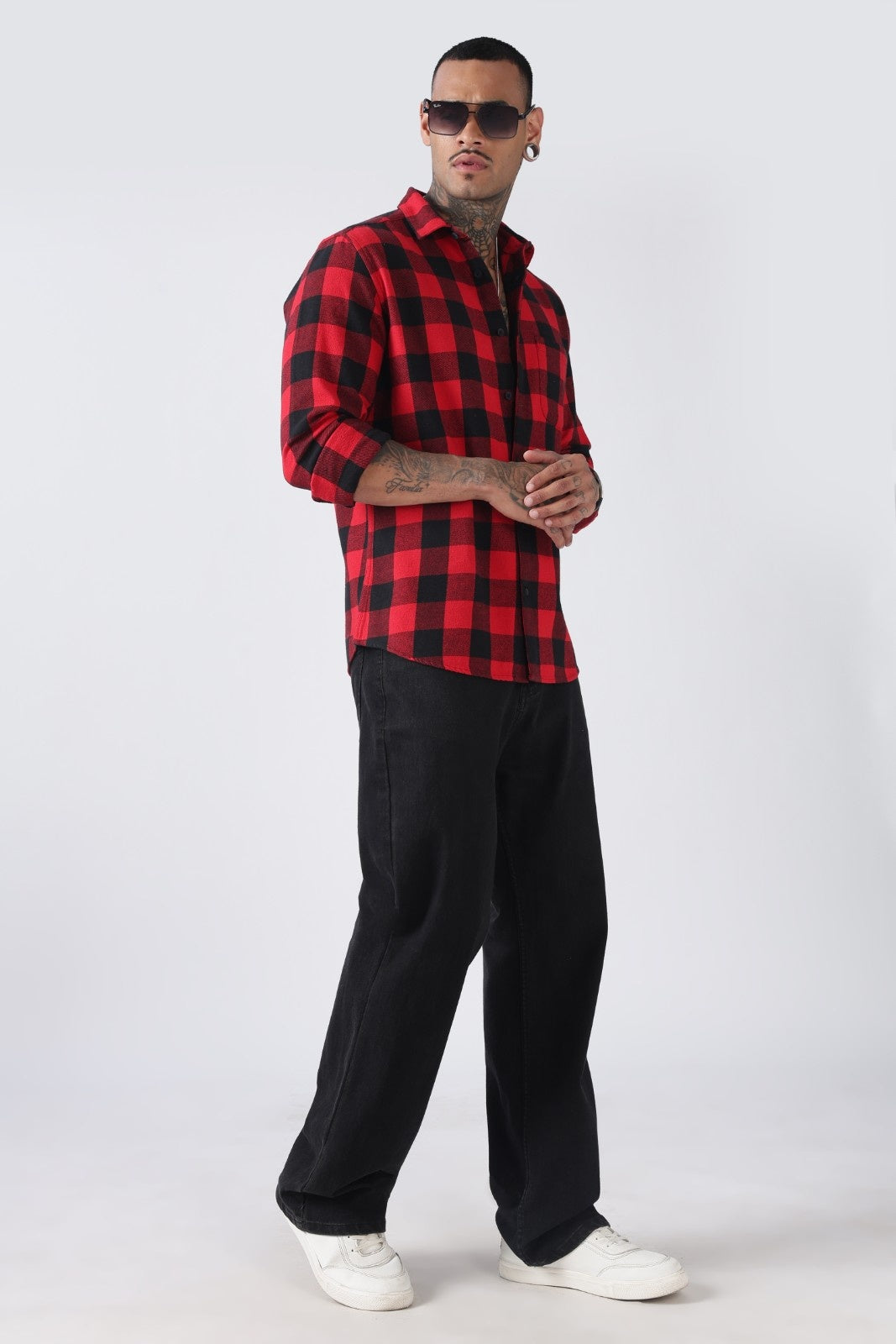 Red & Black Buffalo Check Casual Shirt