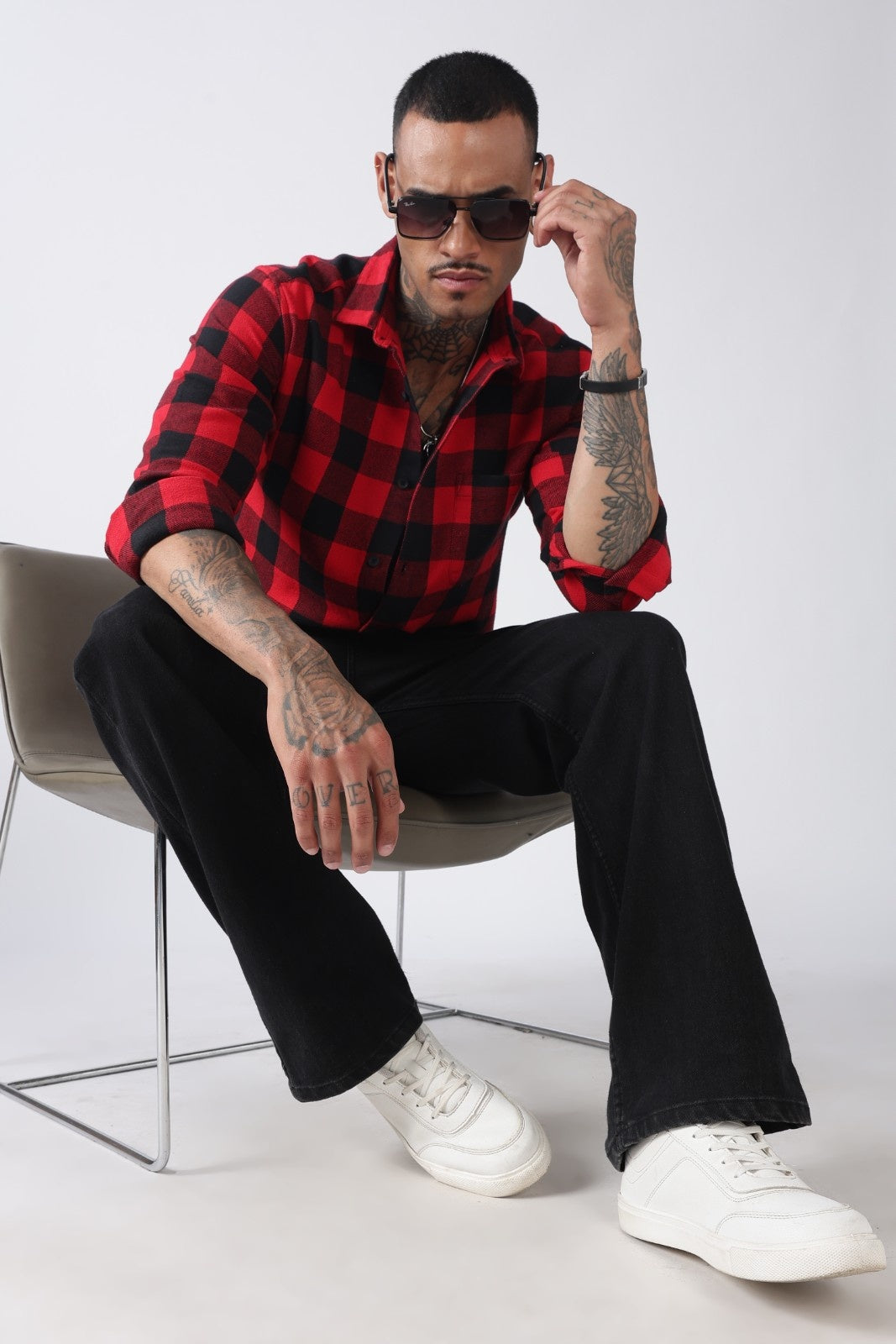 Red & Black Buffalo Check Casual Shirt