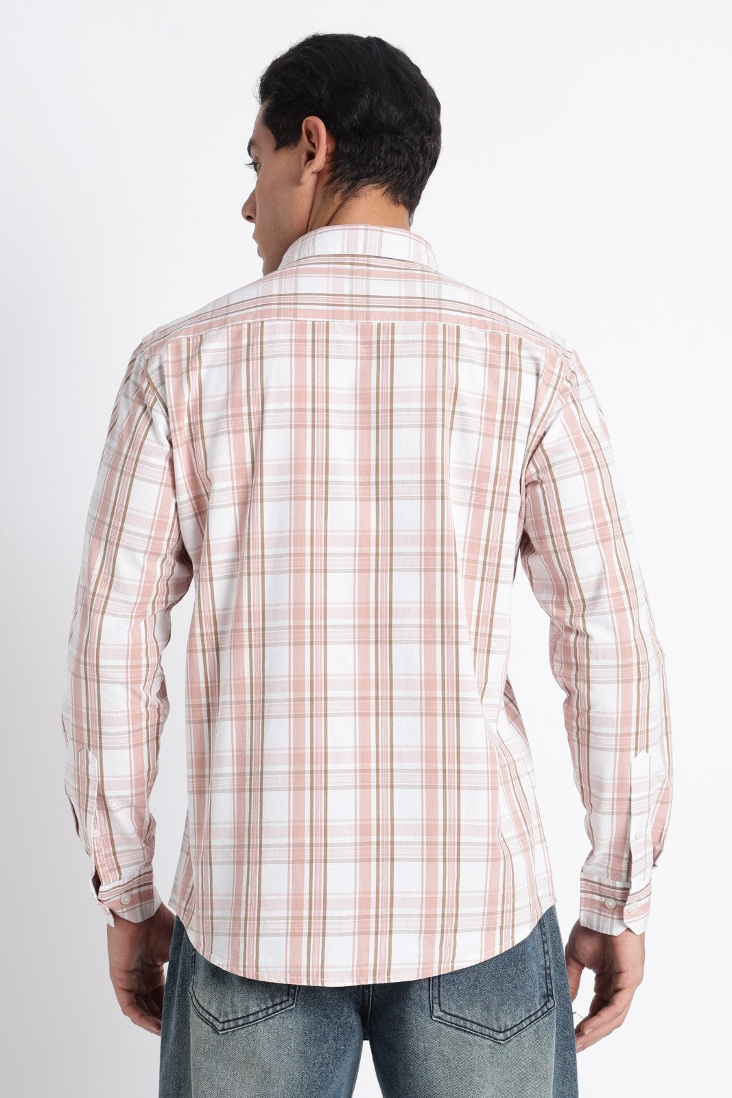 Dusty Rose Muted Check Casual Shirt