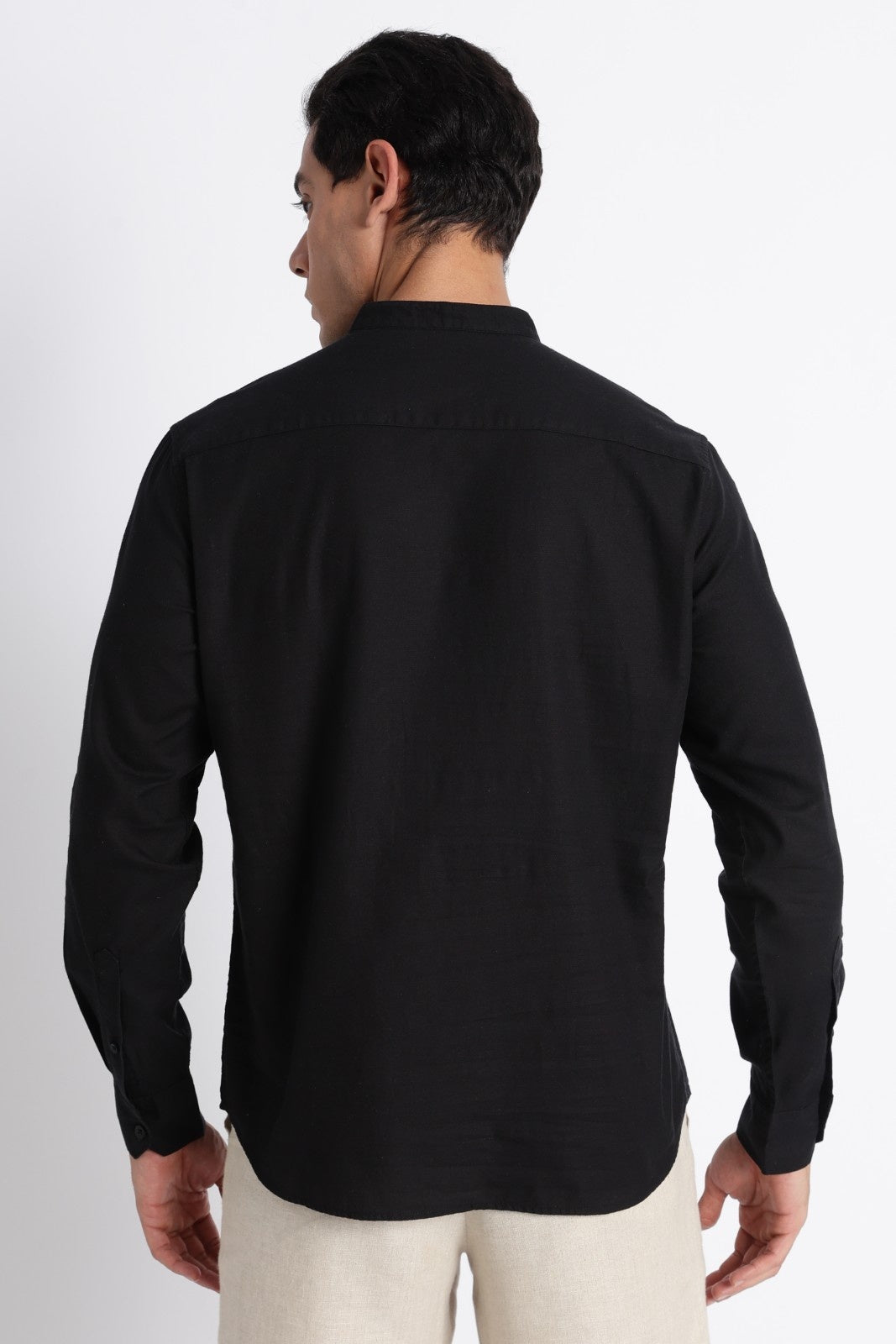 Classic Black Textured Short Kurta