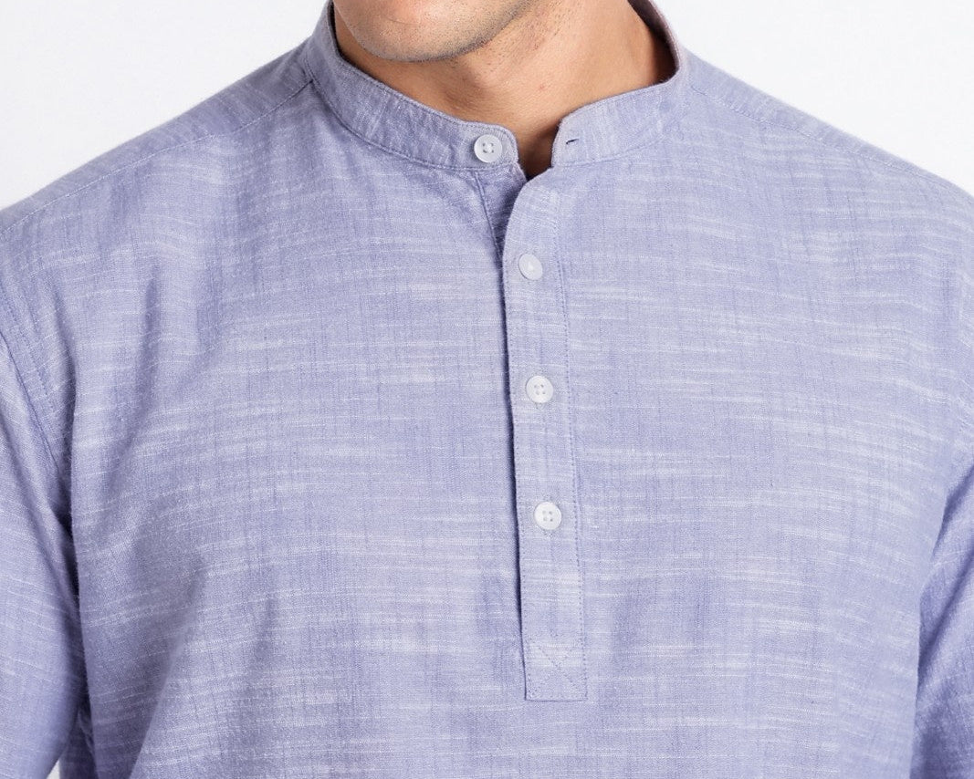 Dusty Lavender Textured Short Kurta