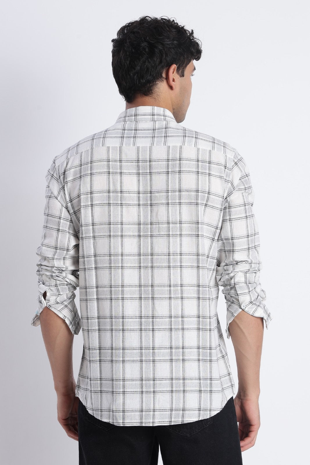 Frost White Windowpane Check Shirt