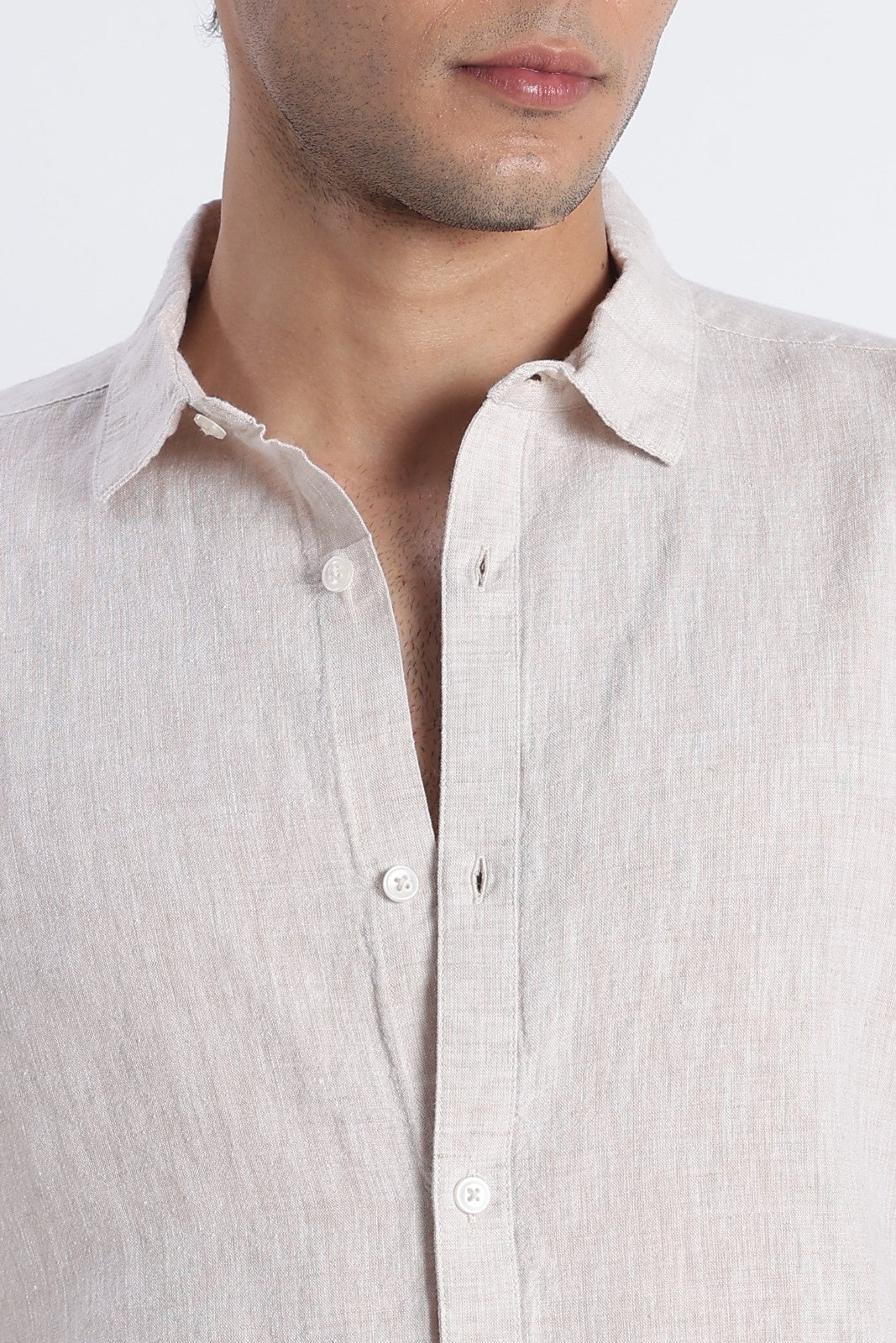 Natural Beige Linen Shirt