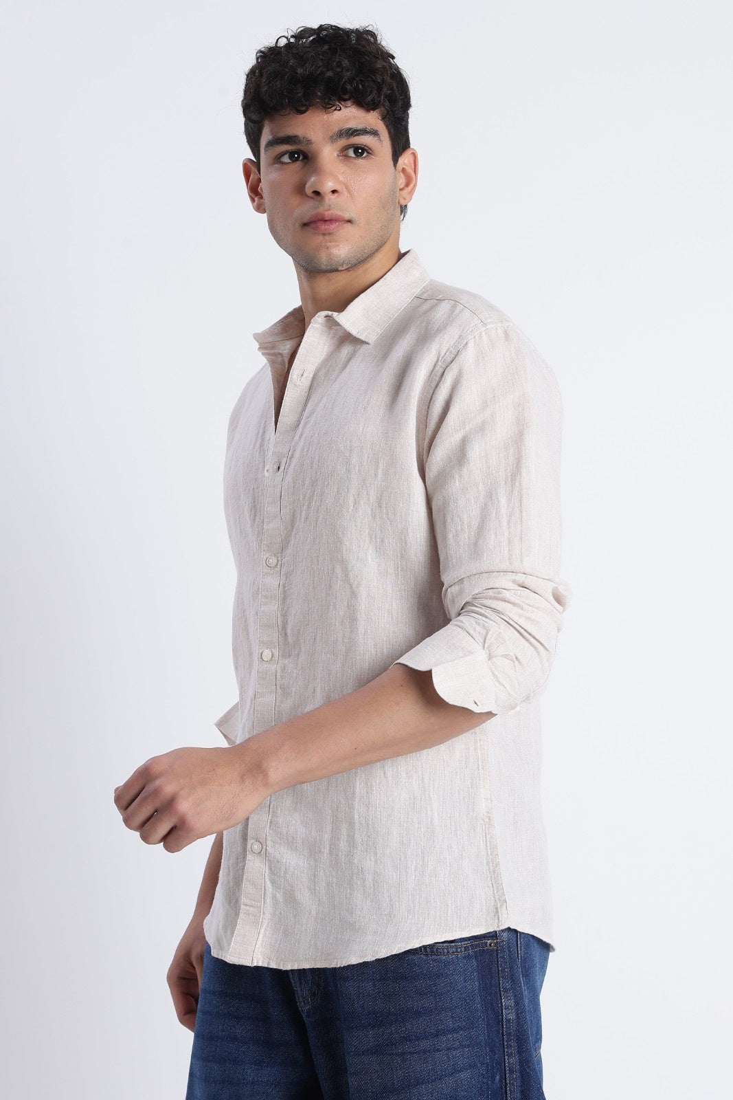 Natural Beige Linen Shirt