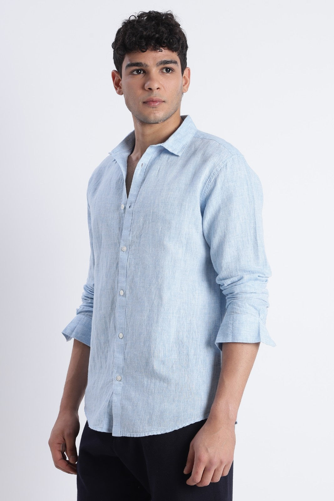 Sky Blue Linen Shirt