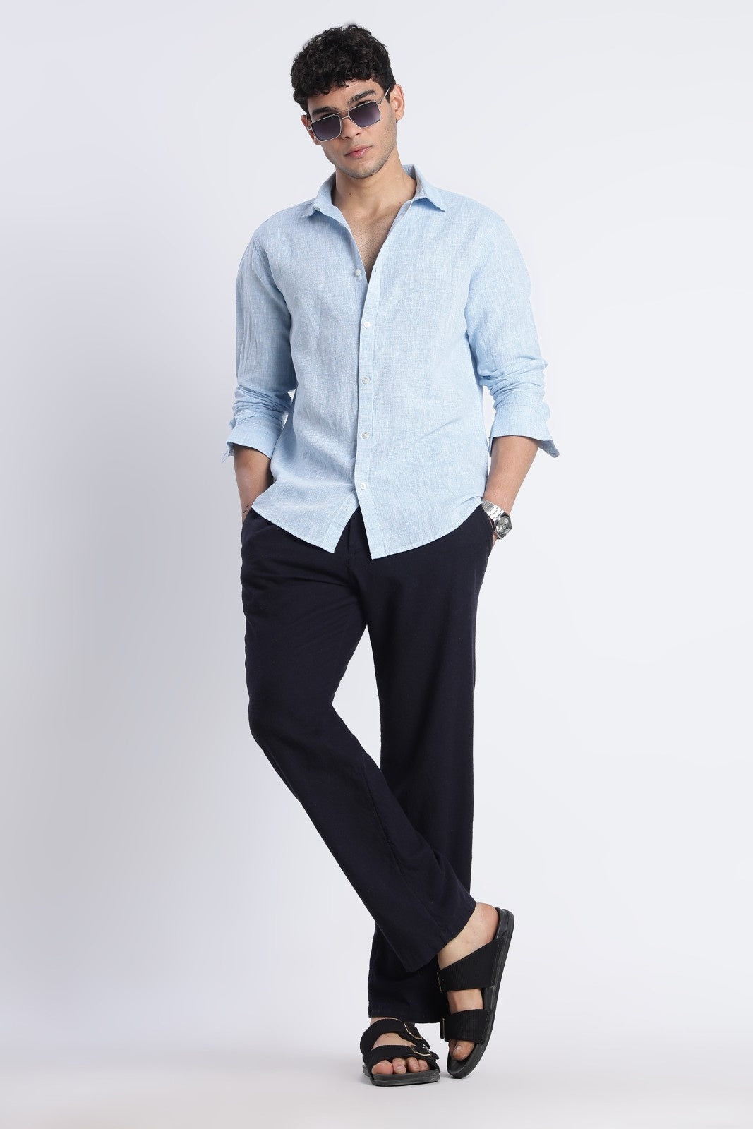 Sky Blue Linen Shirt