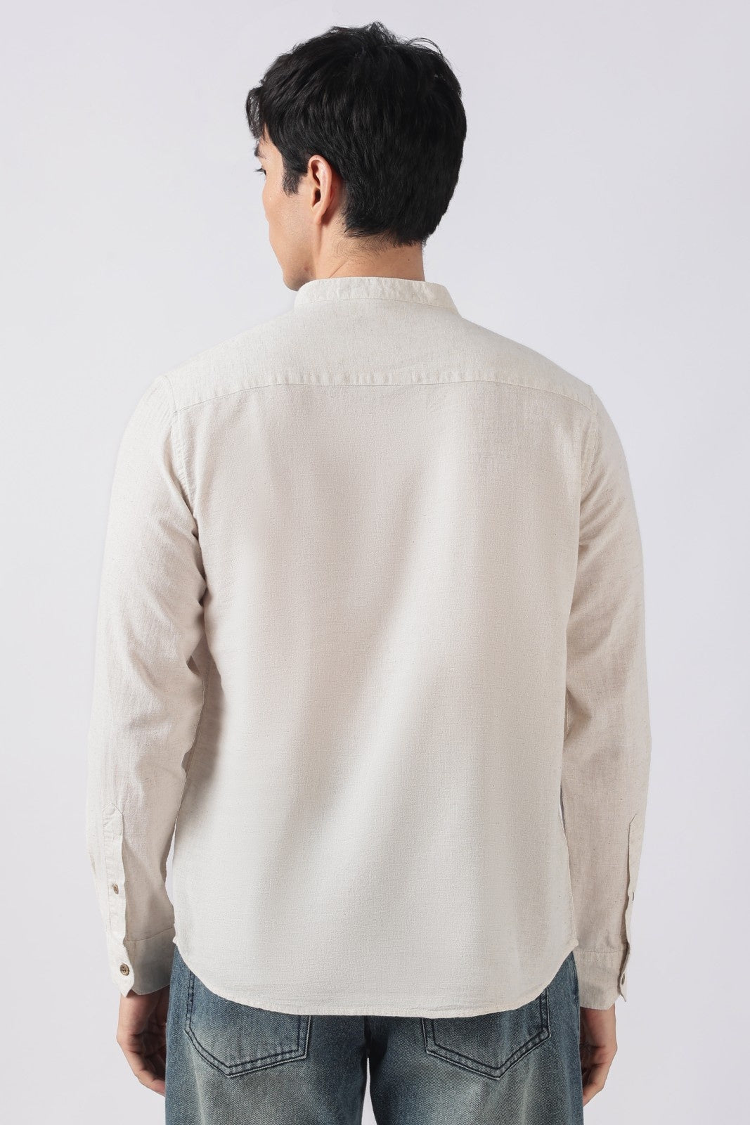 Ecru Linen Blend Short Kurta