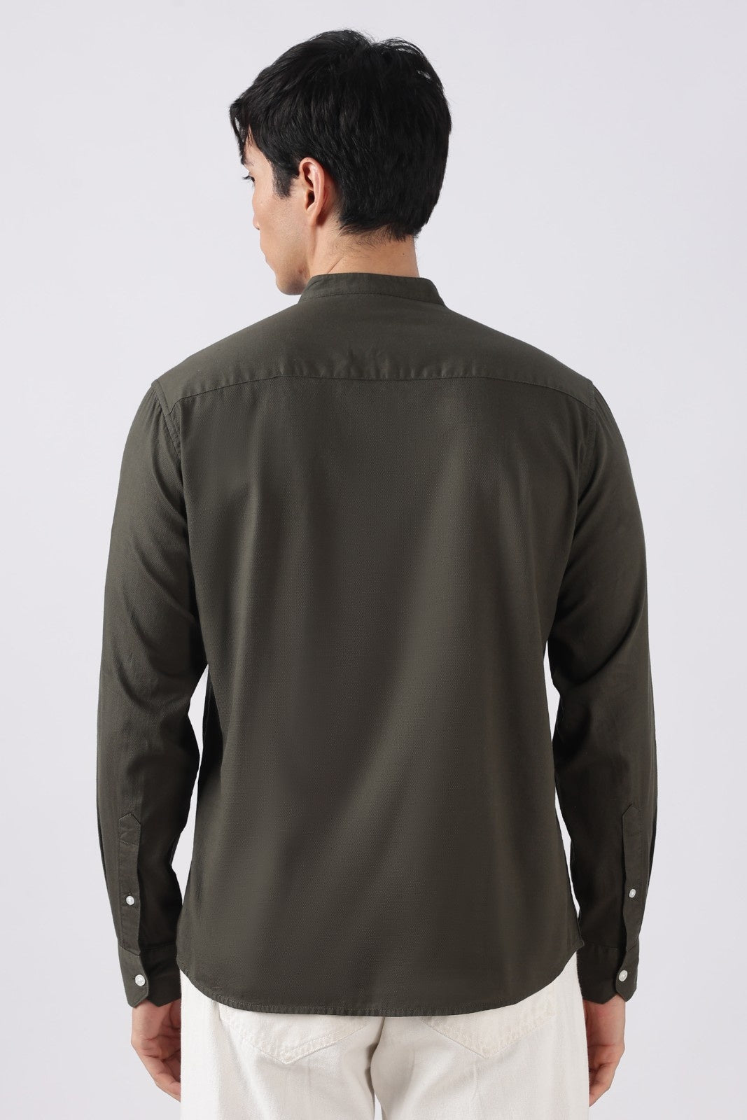 Classic Olive Textured Short Kurta