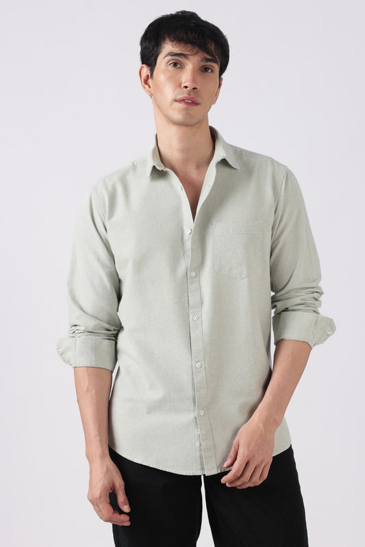 Dove Green Solid Casual Shirt