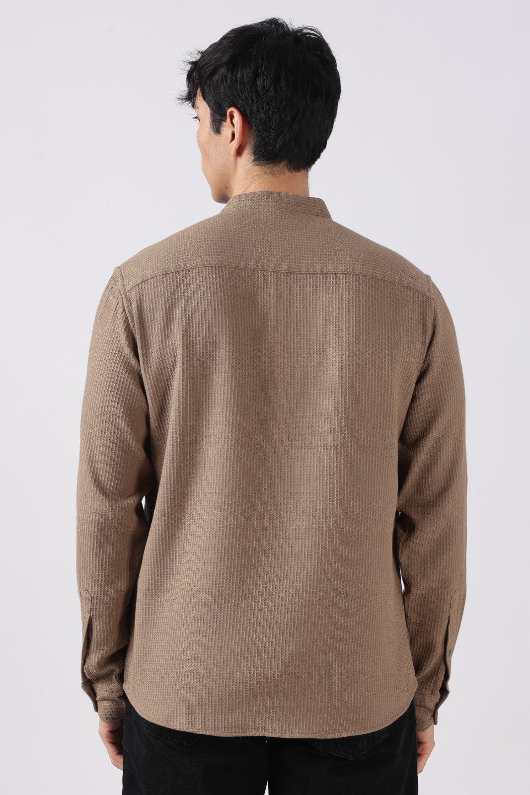 Muted Brown Waffle Textured Short Kurta