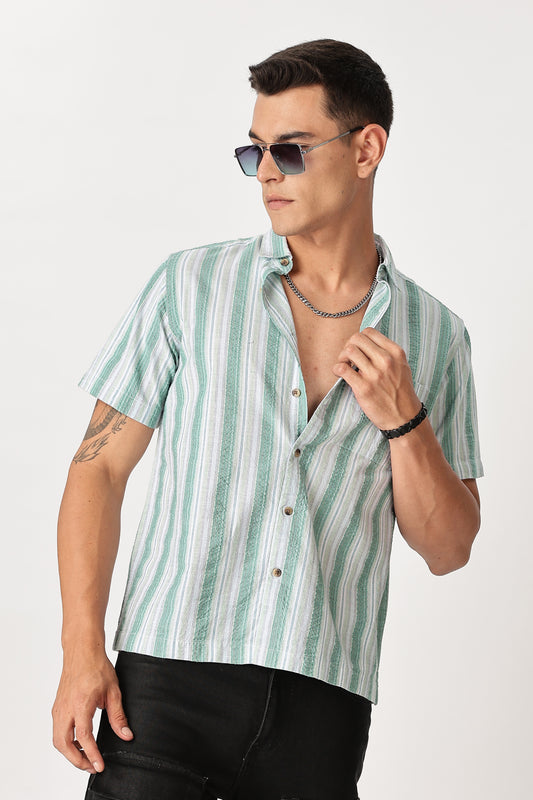 Uri Multicolor Seersucker Striped Shirt