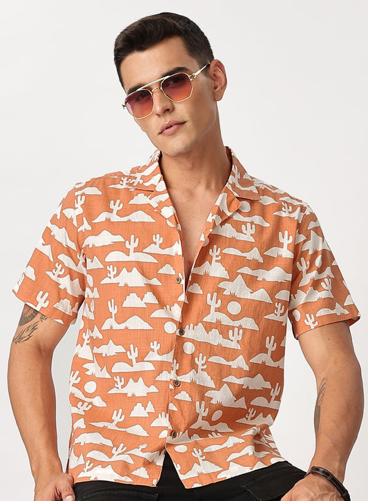 Uri Desertscape Cuban Collar Shirt