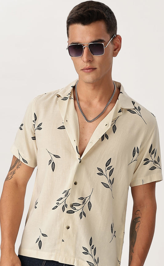 Uri Petals Printed Resort Collar Shirt