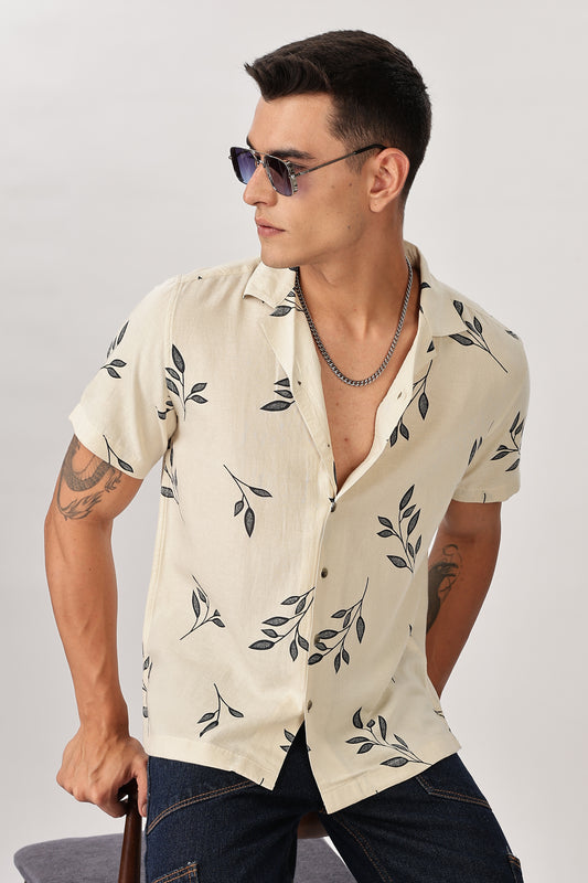 Uri Petals Printed Resort Collar Shirt