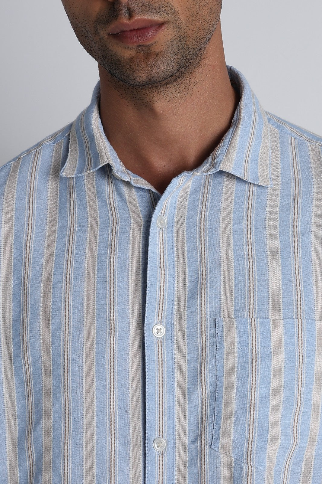 Coastal Blue Dobby Stripe Shirt