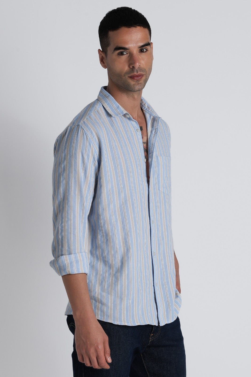 Coastal Blue Dobby Stripe Shirt