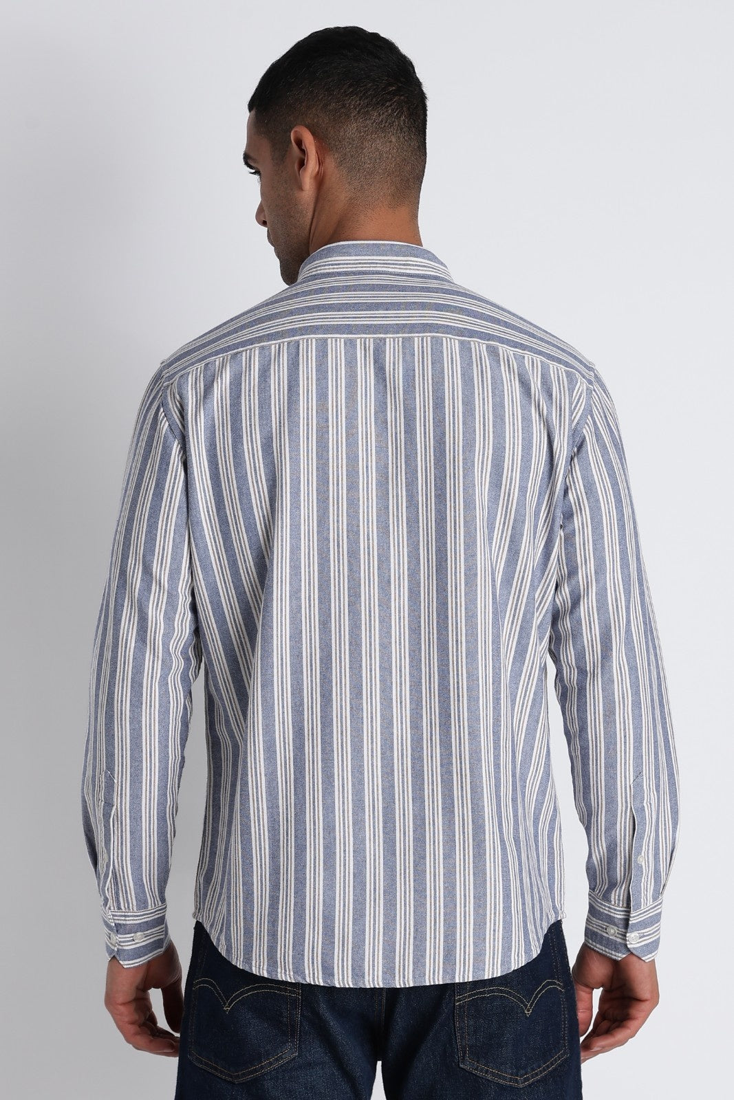 Coastal Blue Oxford Stripe Casual Shirt