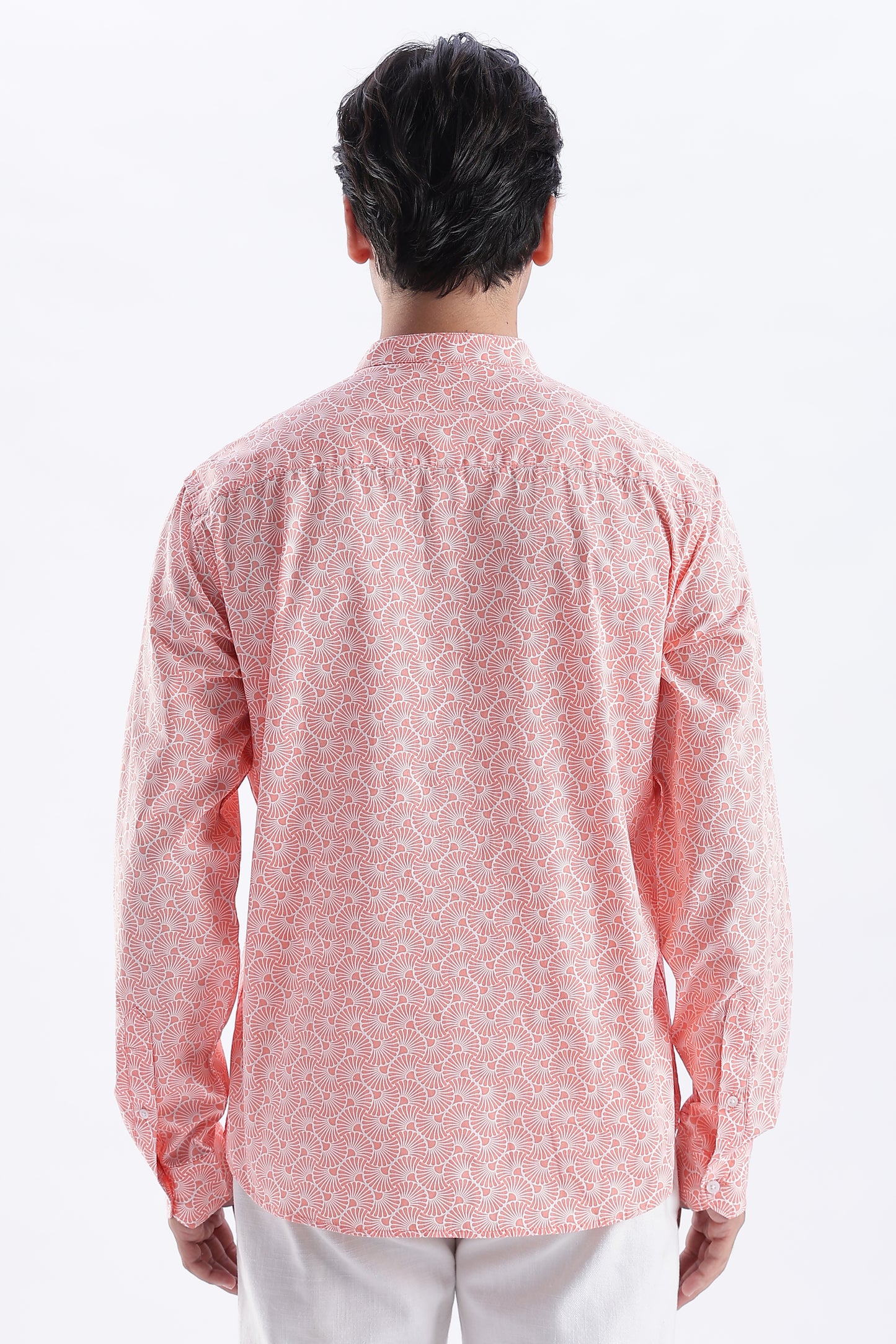 Uri Coral Pink Printed Short Kurta