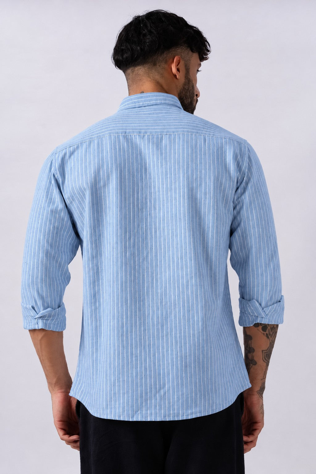 Baby Blue Oxford Stripe Casual Shirt